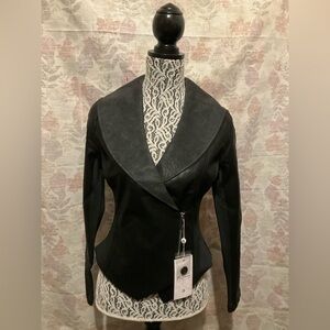 Buffbunny Black Women's Khalessi Coat with Textured Collar